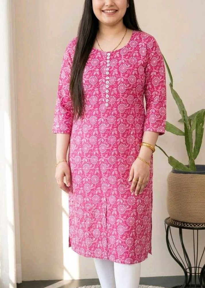 Pink Floral Print Kurta