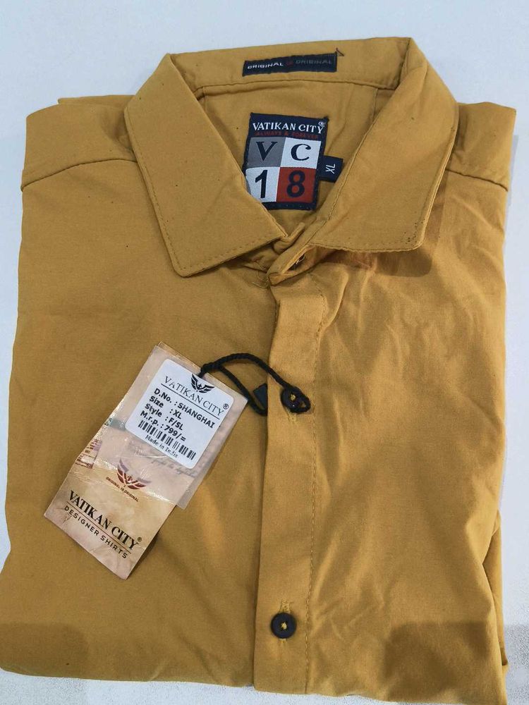 Vatikan City Mustard  Button-Down Shirt - XL