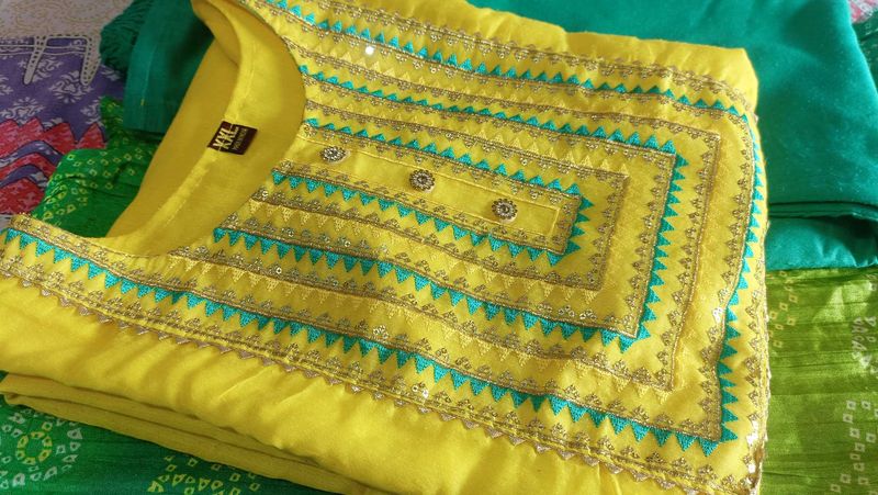 Haldi - mehndi 2-in-1 suit set