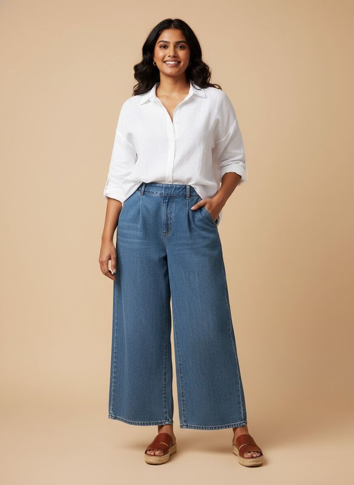 Wide Leg Denim Jeans
