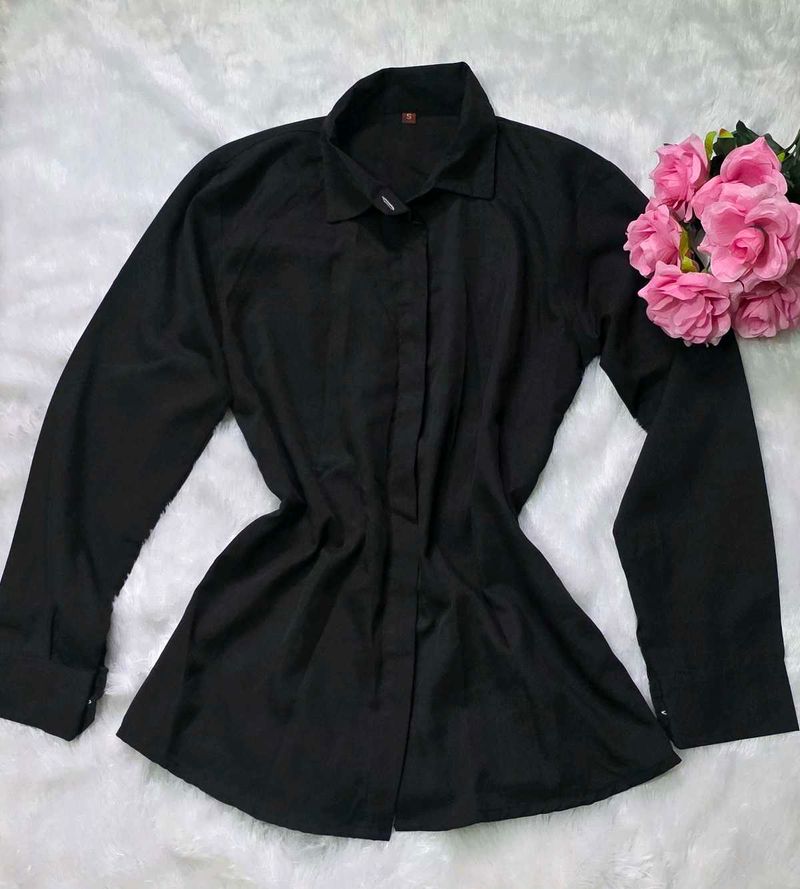 Elegant Plain Black Shirt💖✨🖤✨