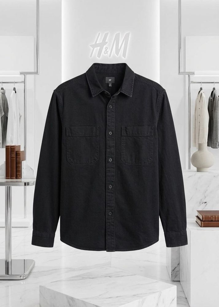 H&amp;M -Men's Black Denim Shirt