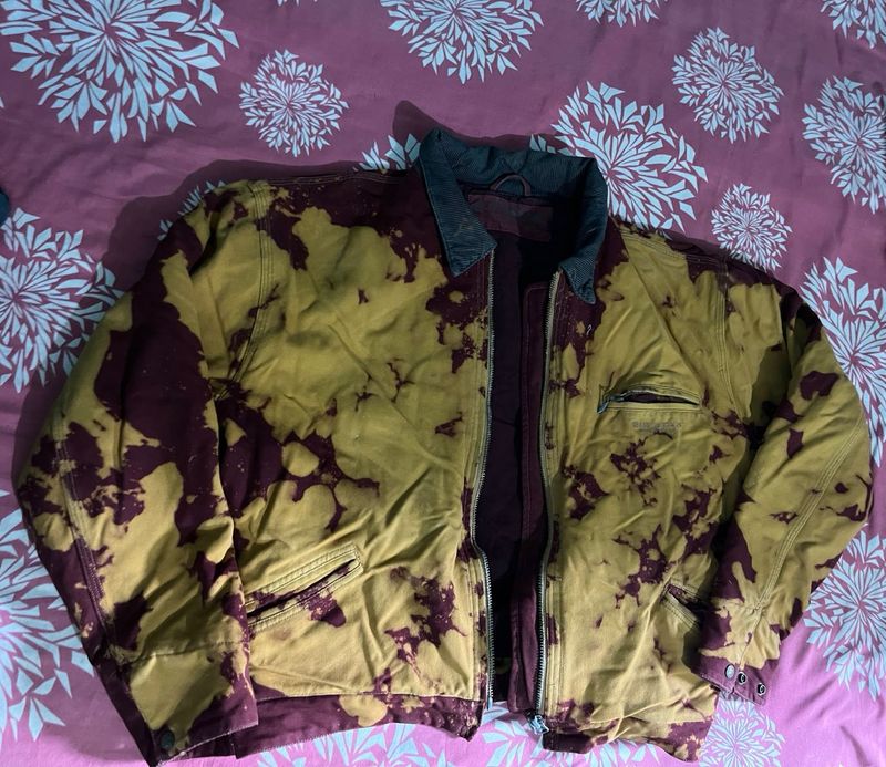 Unique Bleached Bomber Jacket