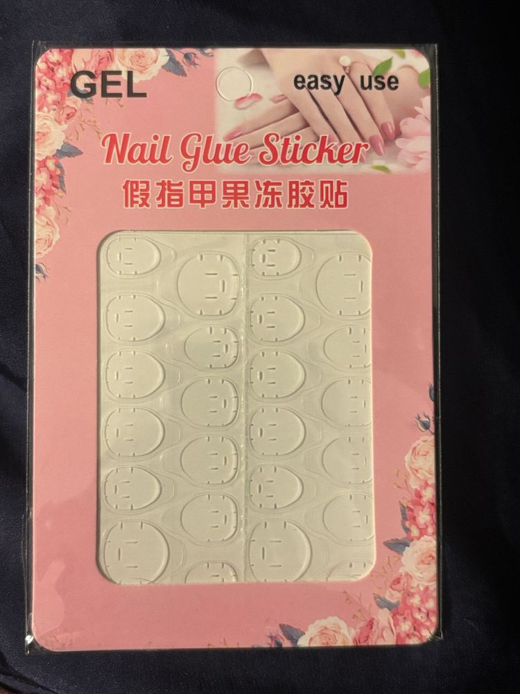 Nail Glue Stickers 24 pieces 1 sheet