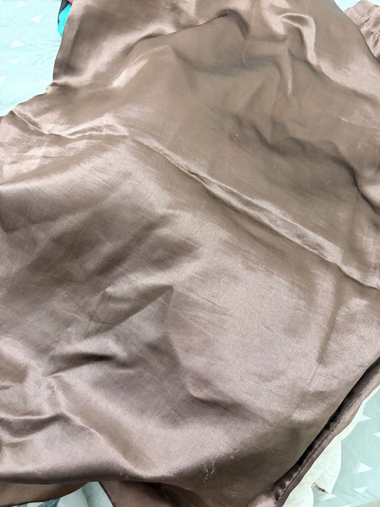 Brown Satin Pillow Covers