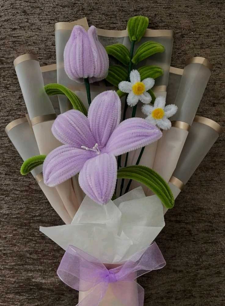 Handmade Chenille Flower Bouquet