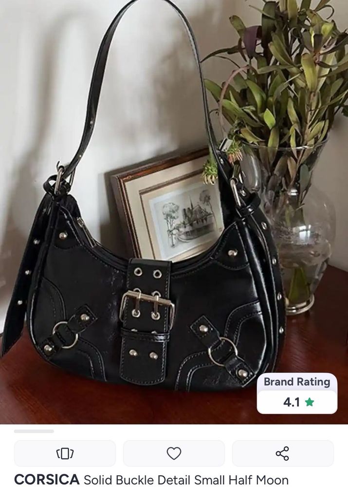 Black Small Half Moon Shoulder Bag