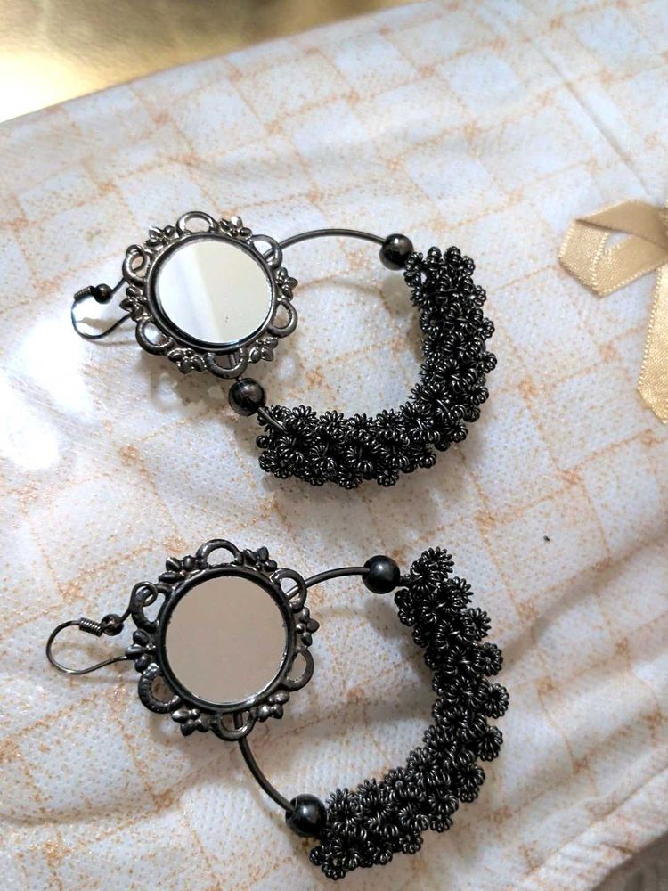 Oxidized Silver Jhumka Hoop Earrings combo