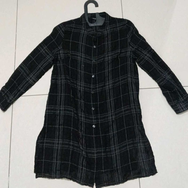 Chic Plaid Long Sleeve Tunic Top