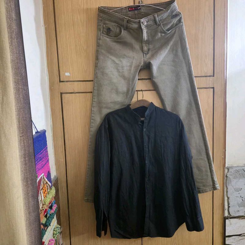 Stylish Men's Shirt &amp; Jeans Outfit