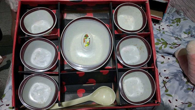 Ceramic Bowl Set with Serving Spoon