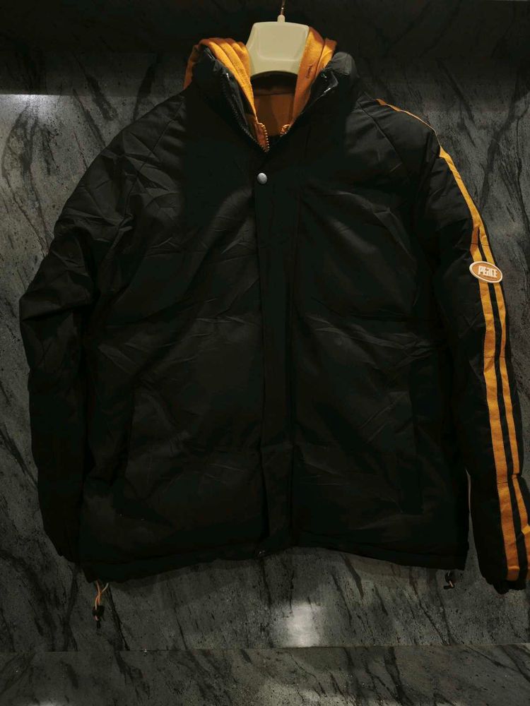 Men's Black &amp; Yellow Padded Jacket