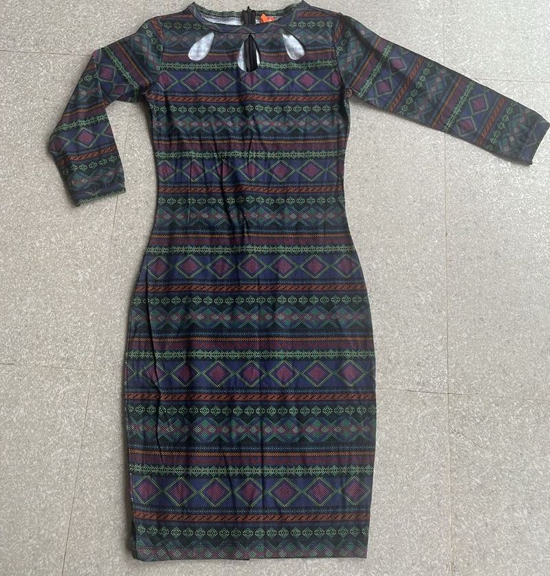 Patterned Bodycon Dress