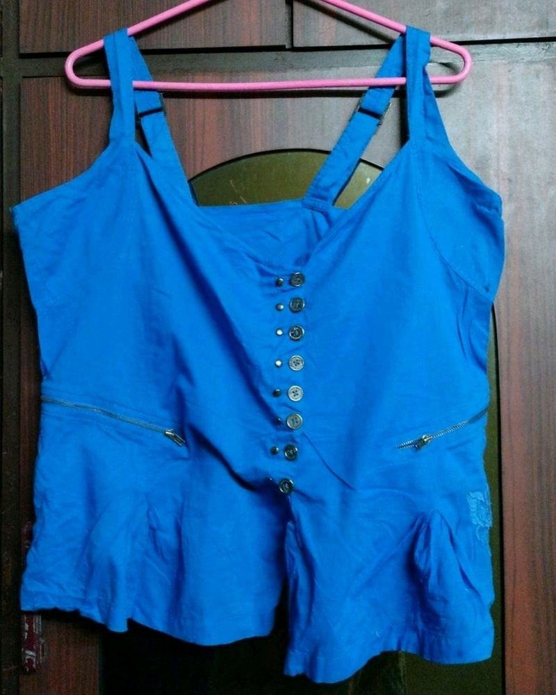 Blue Crop Top