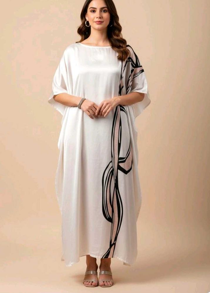 Elegant Off-White Kaftan Dress