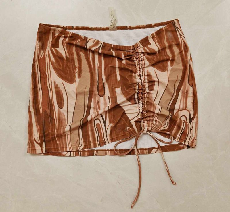 brown micro mini skirt