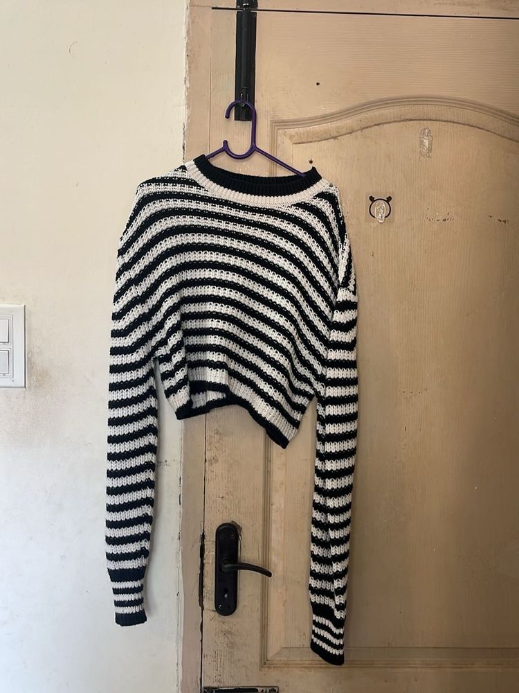 Striped Cropped Sweater