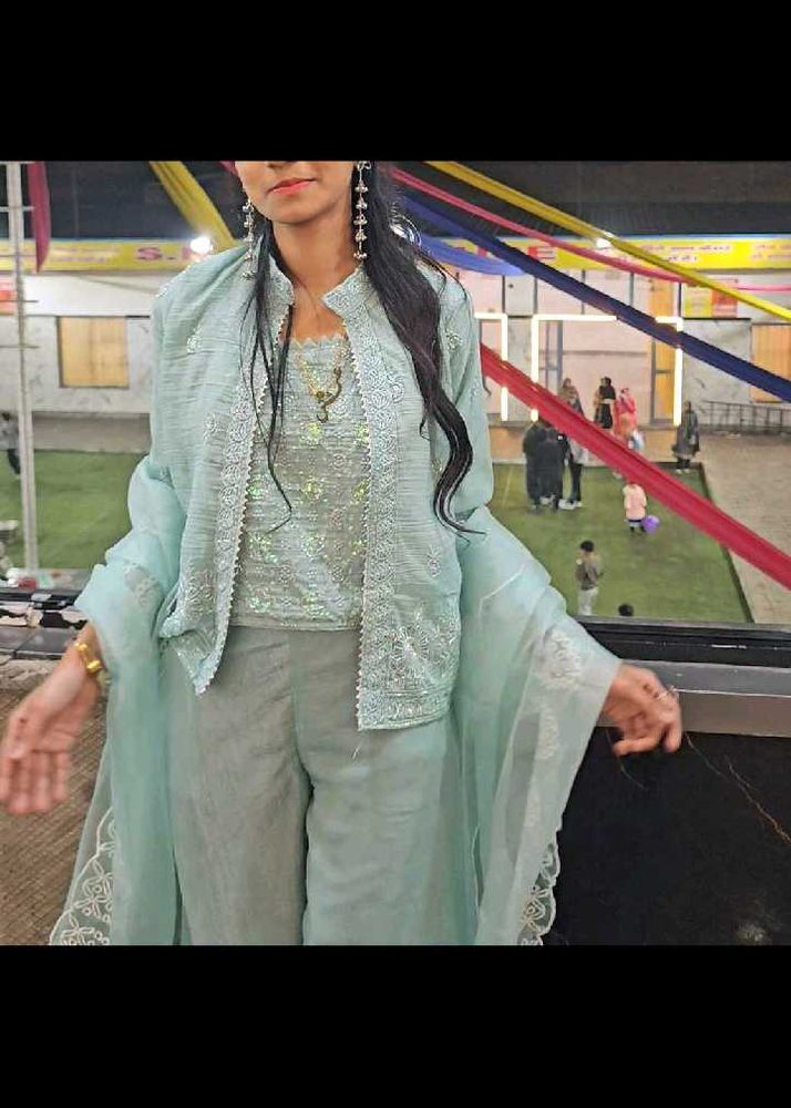 wedding latest heavy indo western dress with shrug