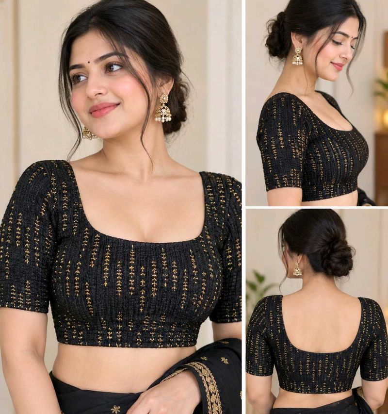 Designer Black &amp; Gold Blouse