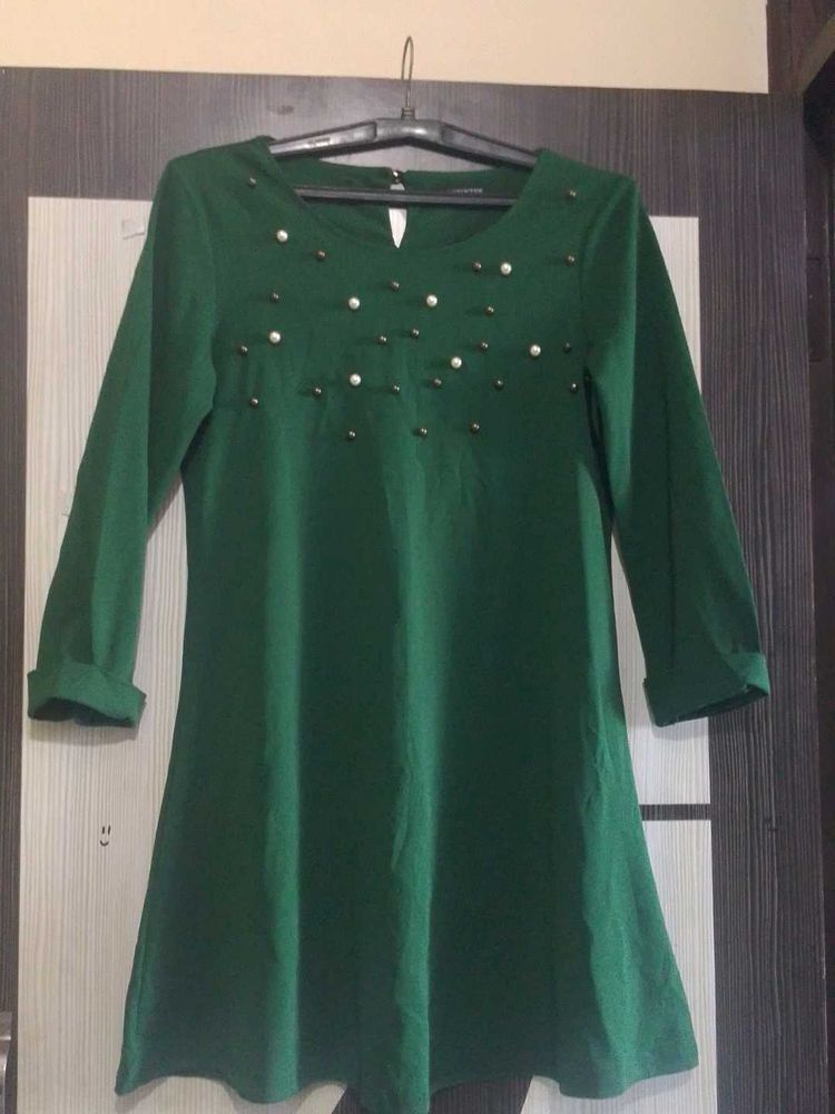 Green Embellished Tunic Top