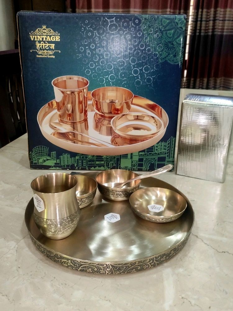 🍽️🪙😍 Rajwadi Kansa/ Kansi Dinner Set Pure Kansa