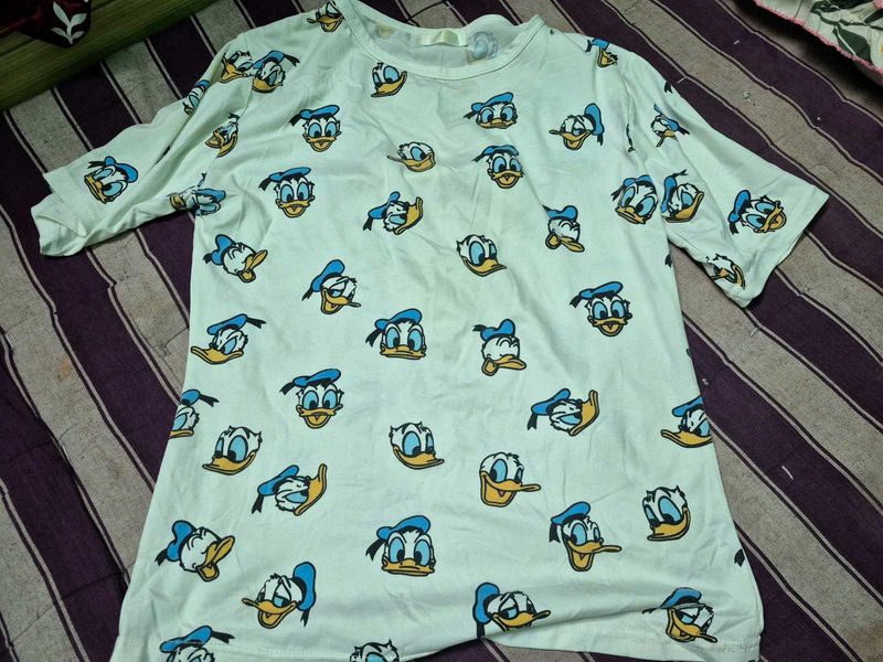 Cute Donald Duck Print T-Shirt