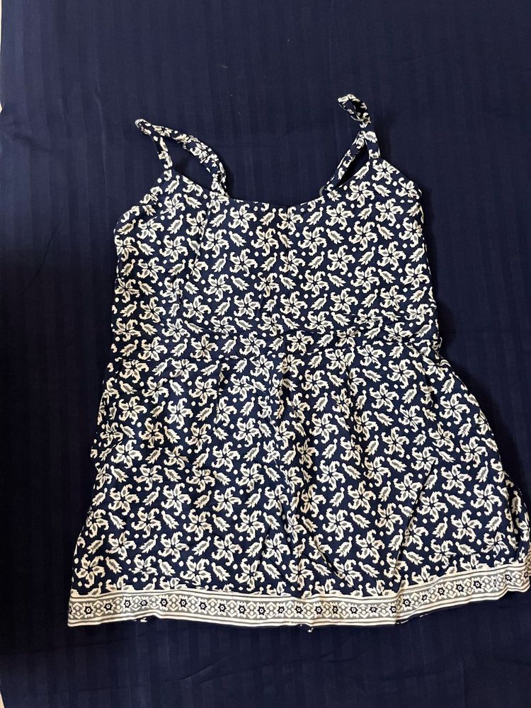 Women's Navy Floral Print Romper