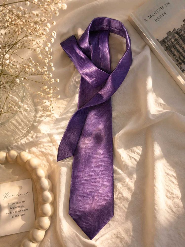 🔥BUY 1, GET 2 FREE🔥 Purple Herringbone Tie