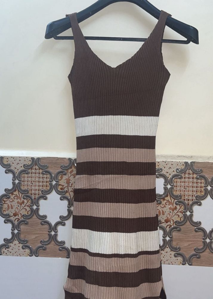 Striped Bodycon Midi Dress
