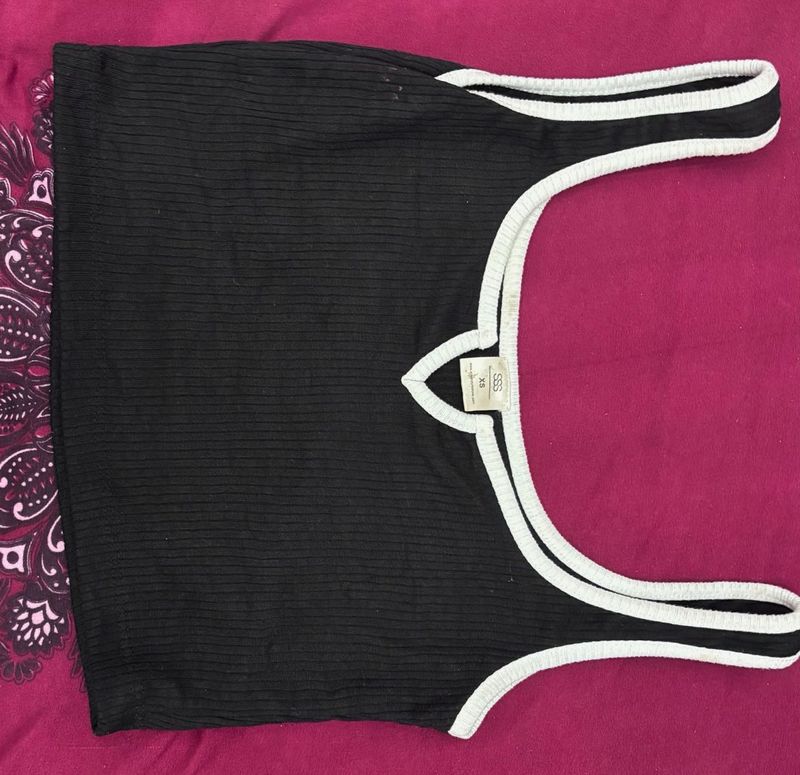 Black Ribbed Tank Top