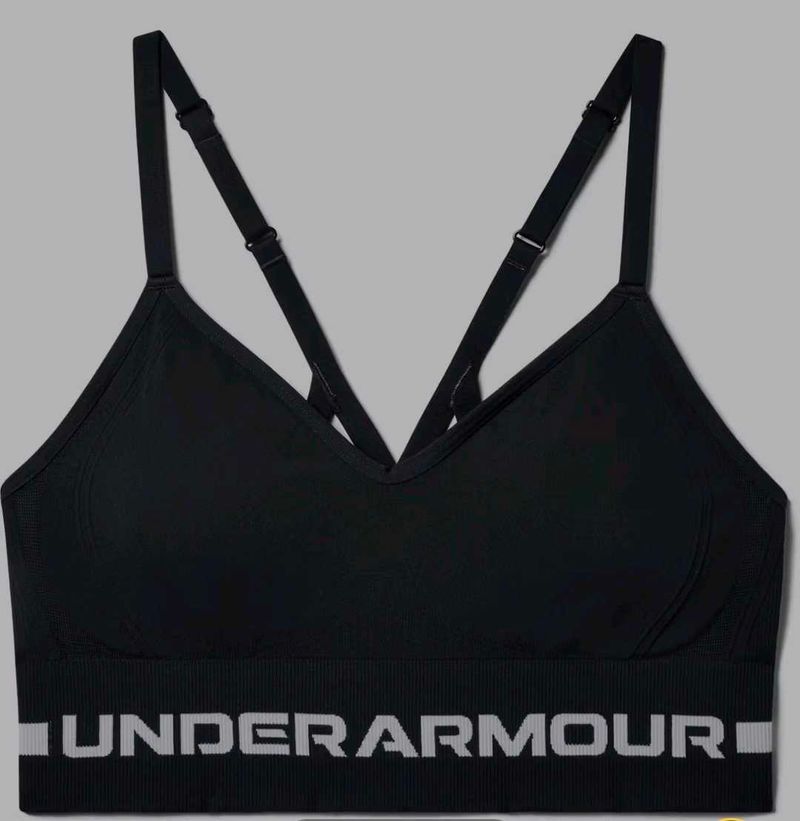 Under Armour Black Seamless Low Long Sports Bra