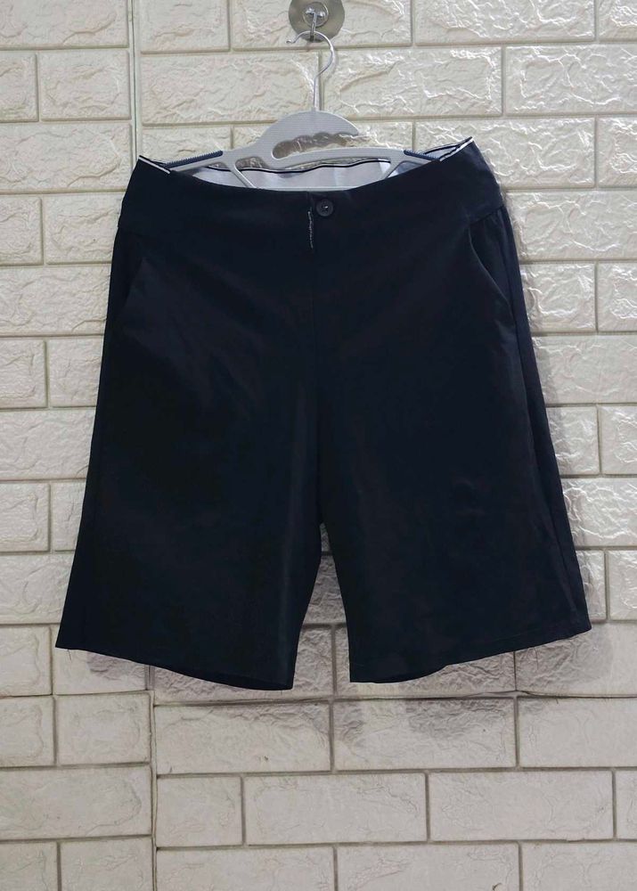 Designer Black Structured Athletic Shorts