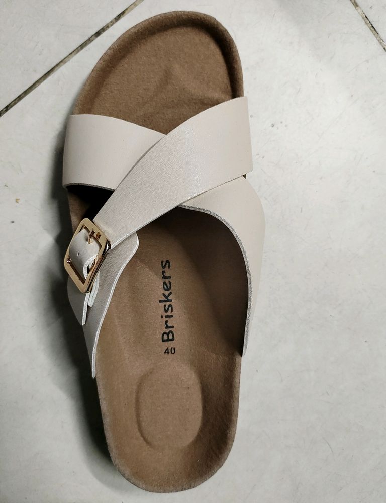 White Flipflop Flats