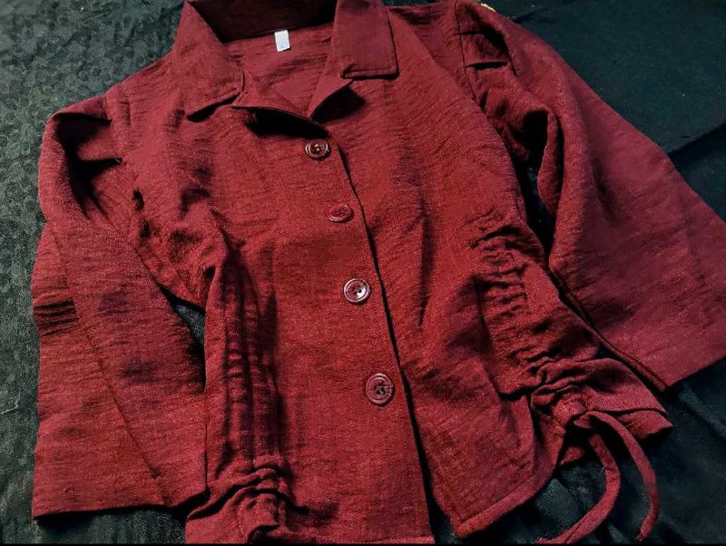 Stylish Maroon Jacket / top for layering