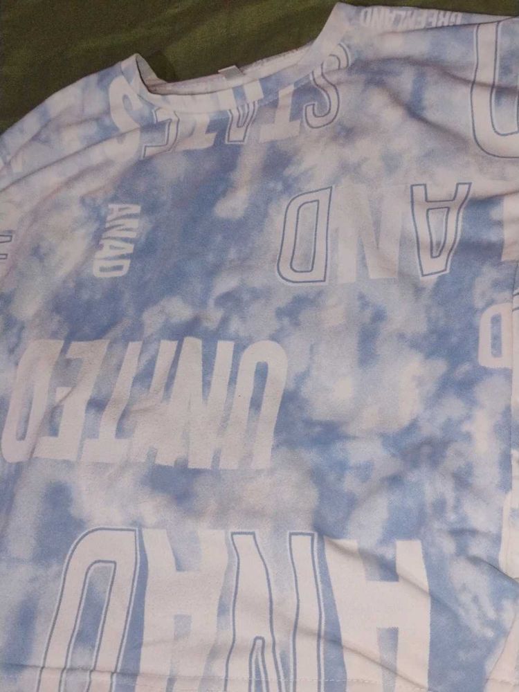 blue elegant casual t shirt ...size S