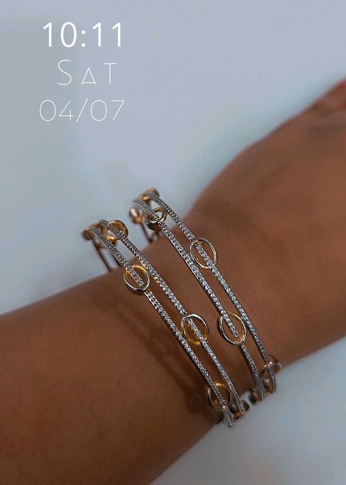 Elegant Diamond &amp; Gold Bangles