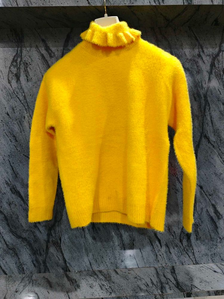 Cozy Yellow Fuzzy Sweater