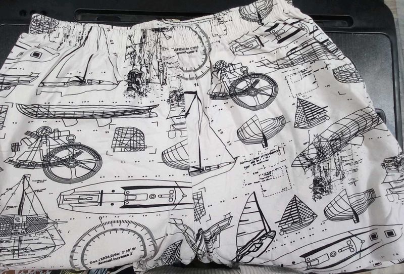 women's Nautical Print Boxer Shorts