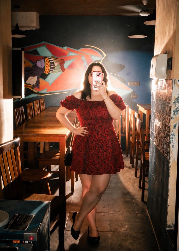 wore once PlusS red Off-Shoulder Dress