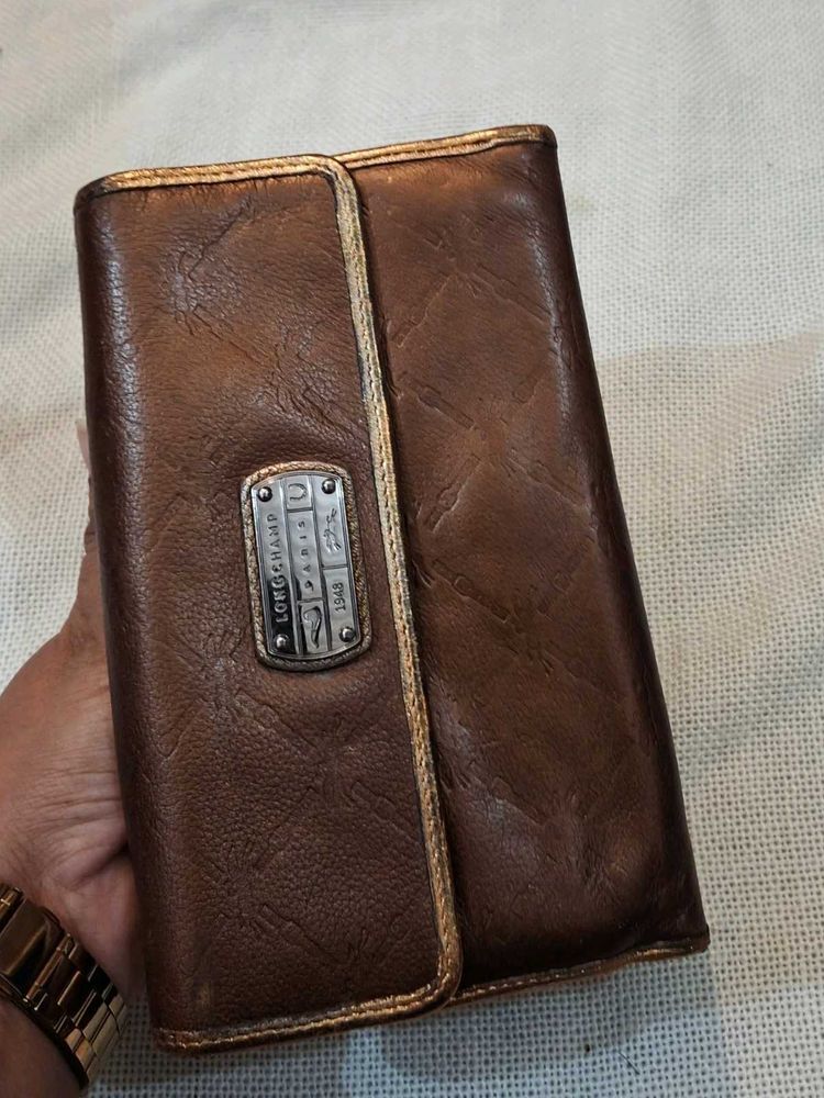 Longchamp Paris Brown Leather Wallet