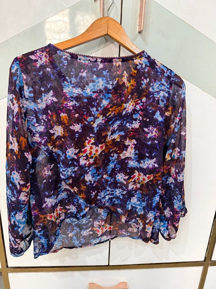 Floral Print Sheer Top