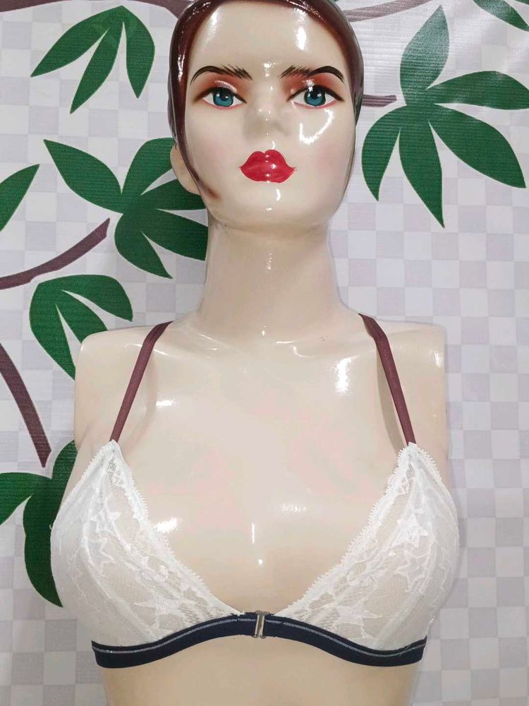 (400)Lace Bralette - White