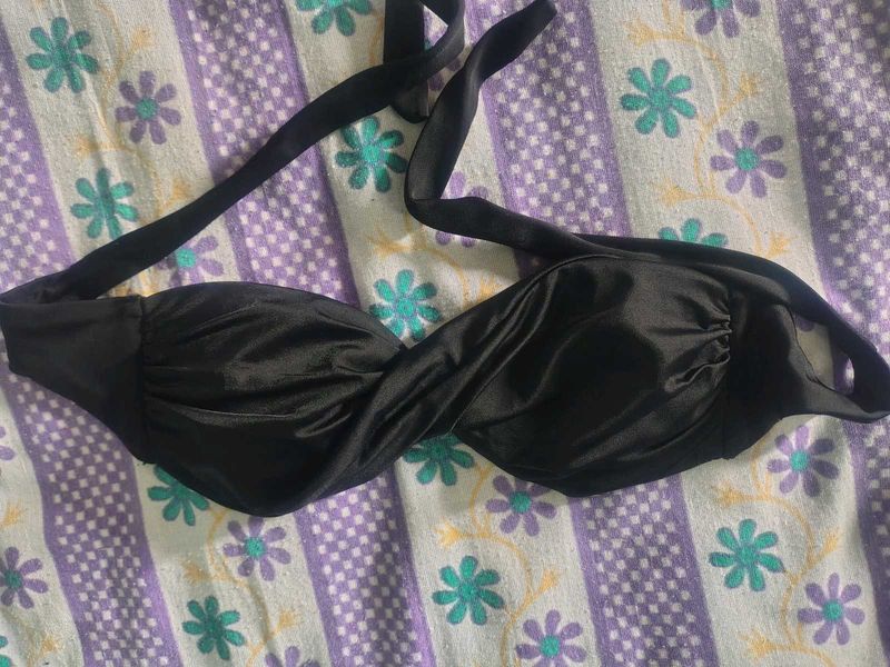 Black Halter Neck Bikini Top