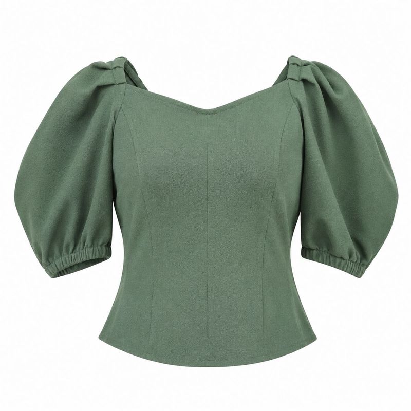 Chic Puff Sleeve Sweetheart Top