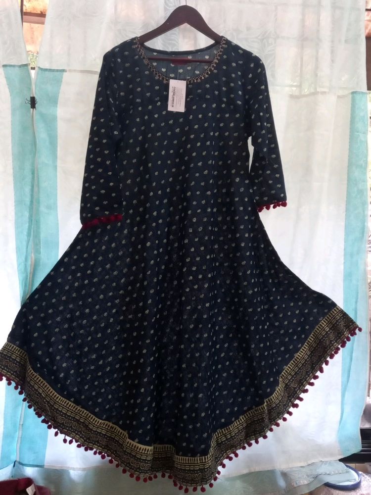 Dark Blue Gotta Work On The Kurta Gher