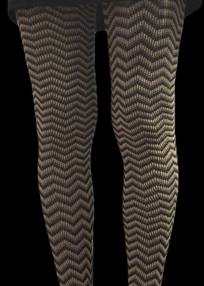 Chevron Pattern Knit Tights