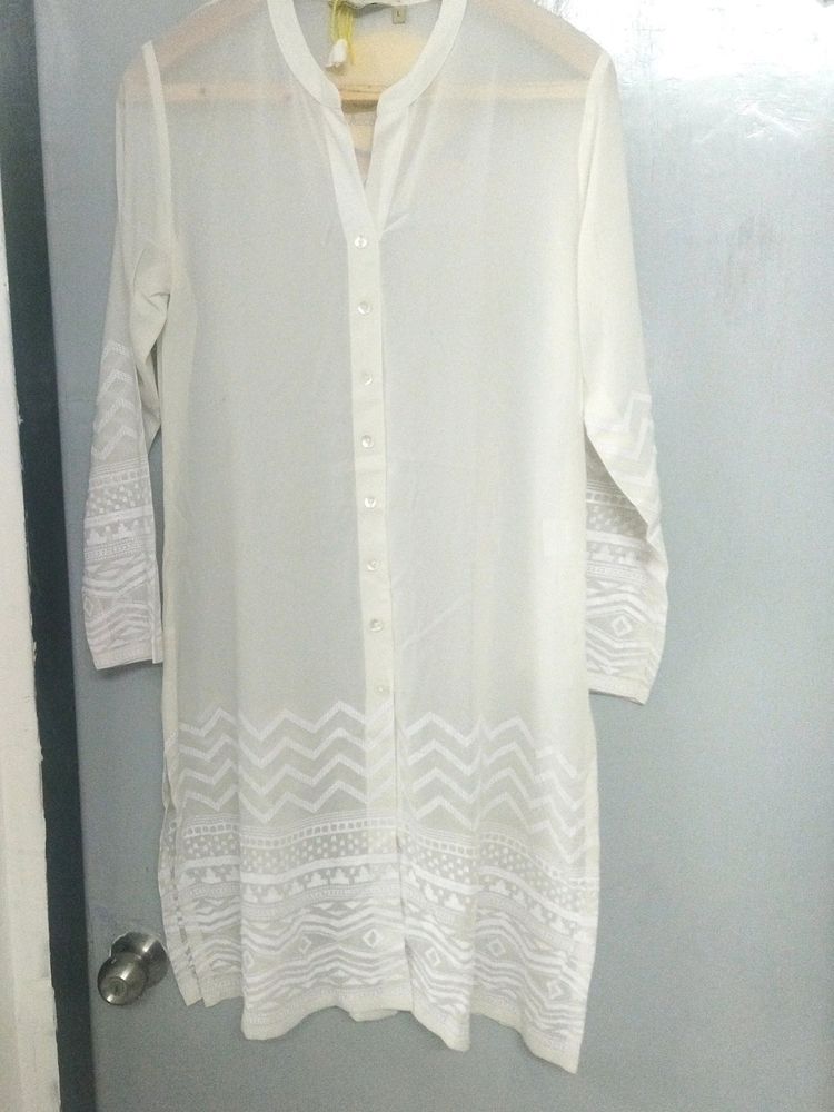 🌞🏖️Summer Transperent Kurta White