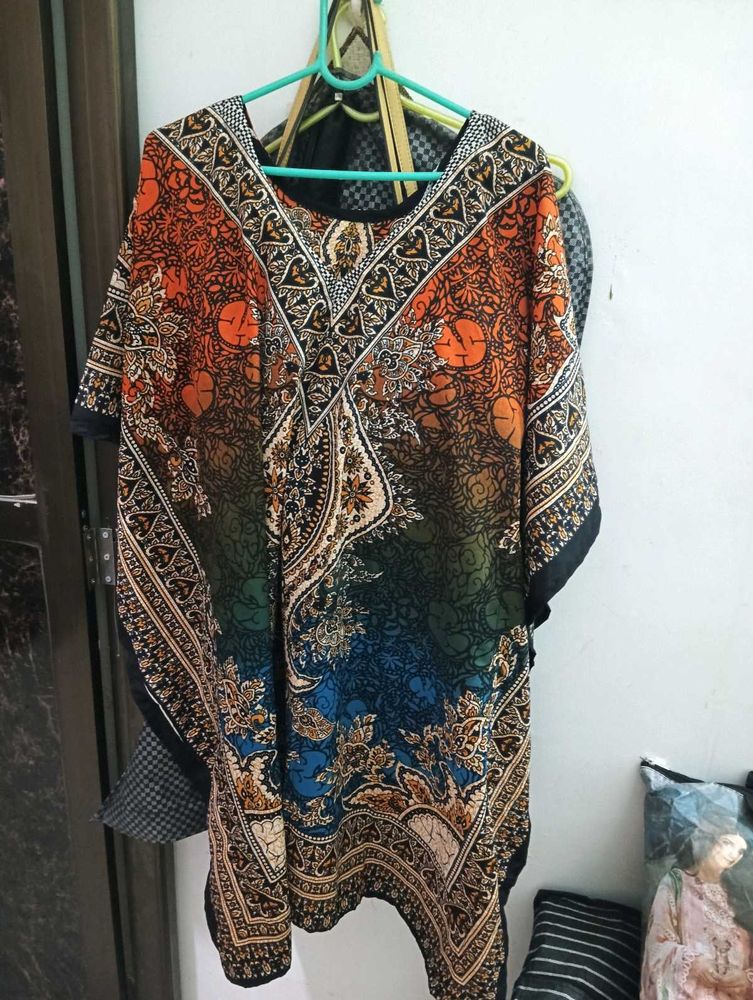 Bohemian Print Kaftan Dress