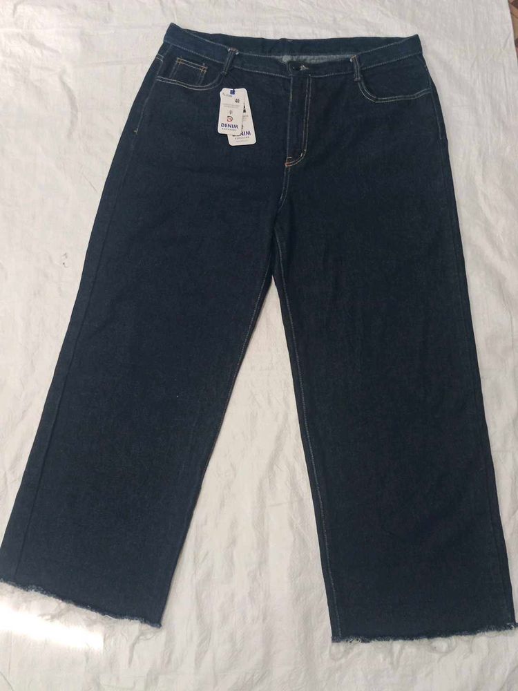 Wide Leg Denim Jeans - New with Tags