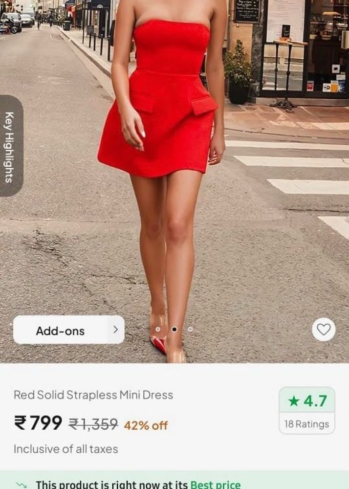 Newme Red Strapless Dress